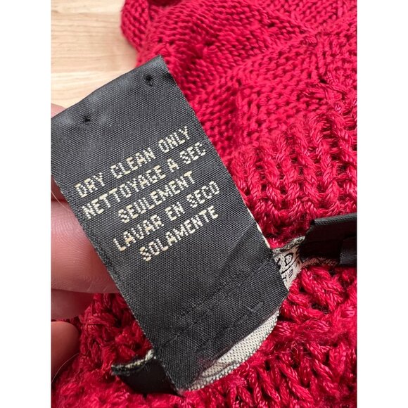 BCBG Nordstrom Vintage Sleeveless Knit Cowl Neck Sweater Red Size Medium - Picture 7 of 8